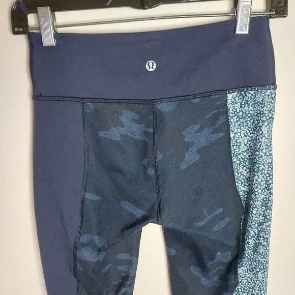 Lululemon Wunder Under Sashiko Patch Camo Inkwell Navy Blue Camo Leggings - Picture 8 of 11